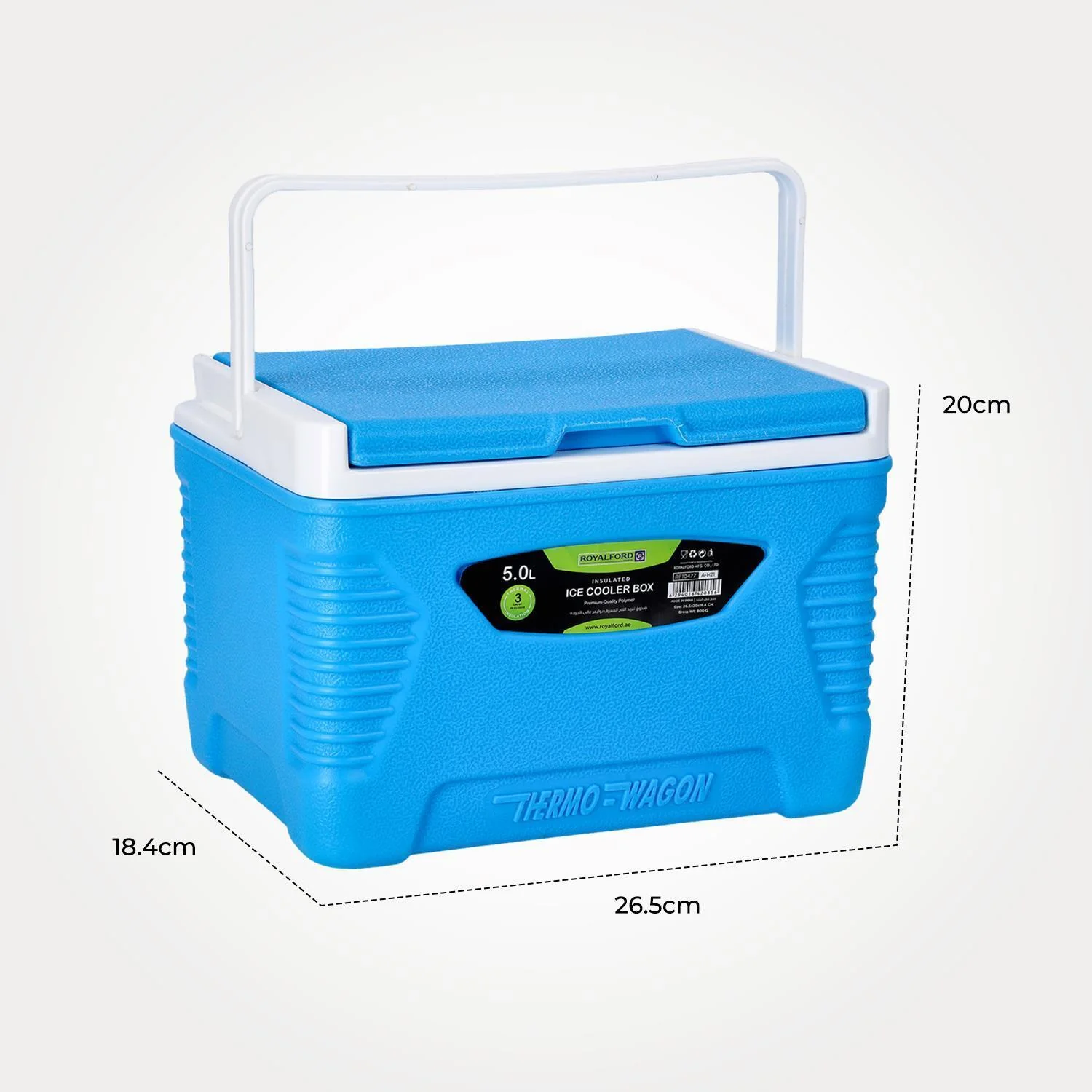 5L Insulated Ice Cooler Box - Blue - Portable, Lightweight - Image 6
