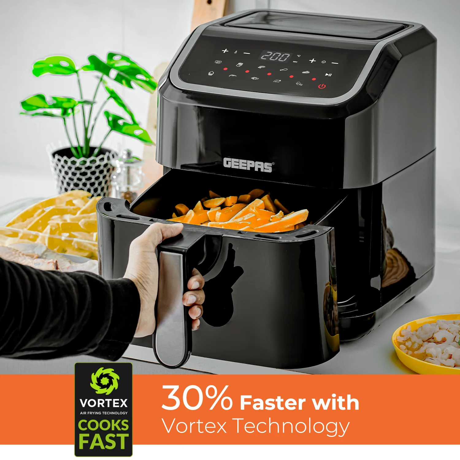 10-In-1 Fast Cook Vortex Air Fryer 5L + Air Fryer Recipe E-Book - Image 3