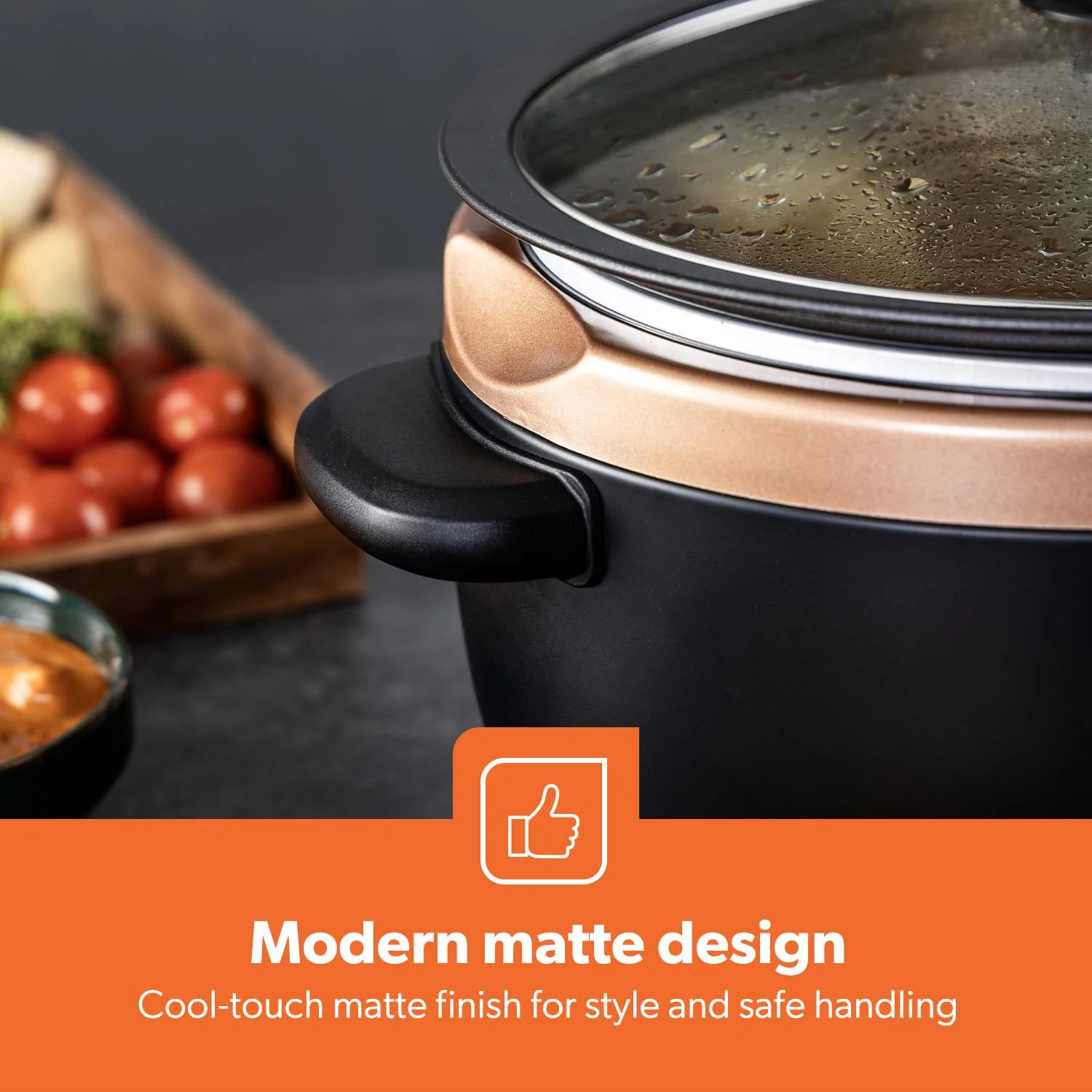 6.5L Black and Gold Slow Cooker With Three-Heat Settings - Image 6