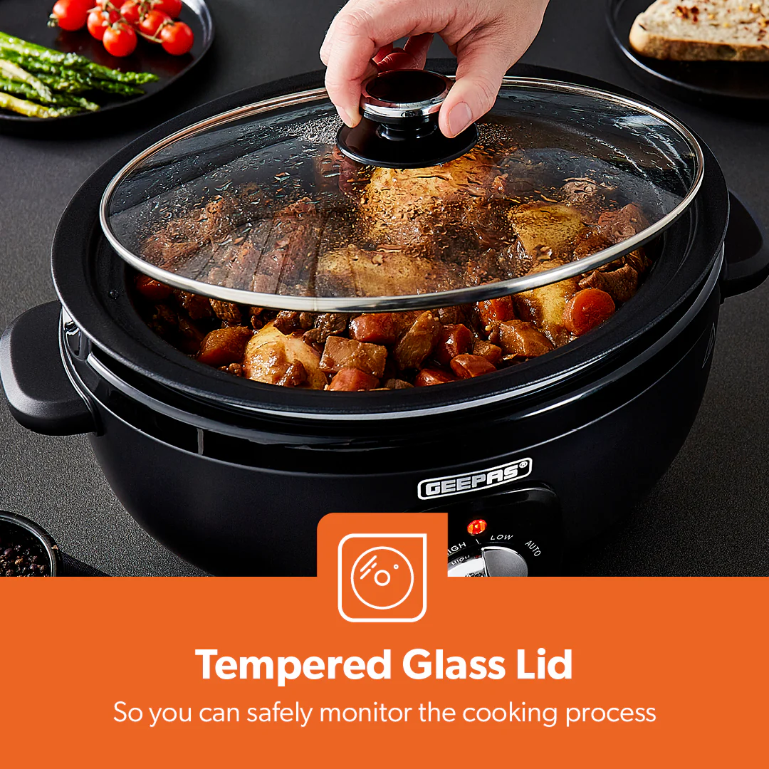 6.5L Black Matt Premium Electric Multi Slow Cooker - Image 5