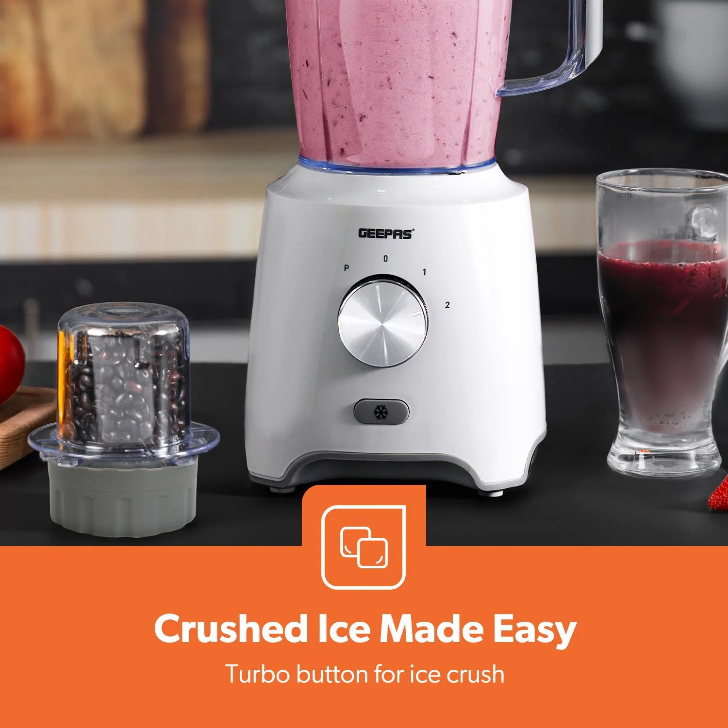 600W Countertop Ice Crushing Blender In White and Black - Image 5