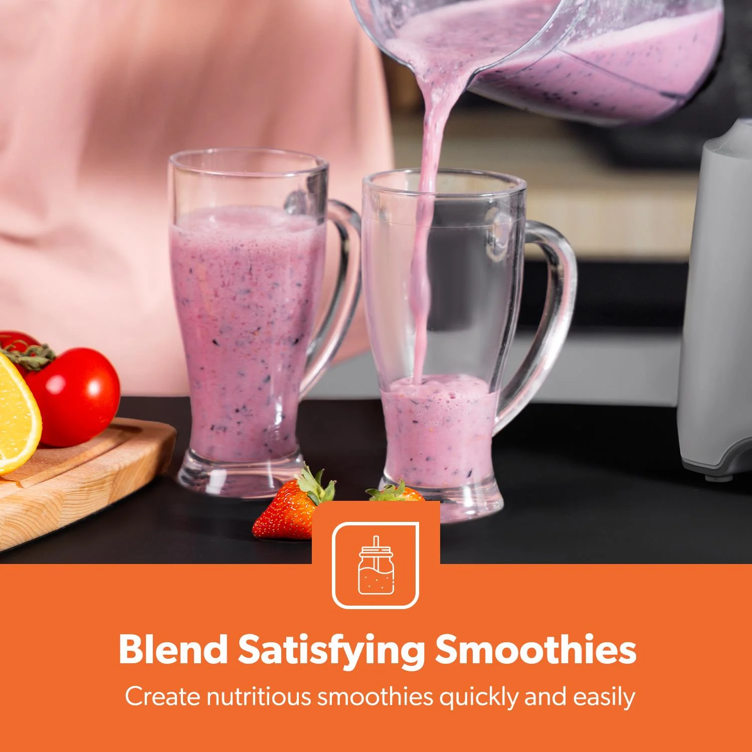 600W Countertop Ice Crushing Blender In White and Black - Image 6
