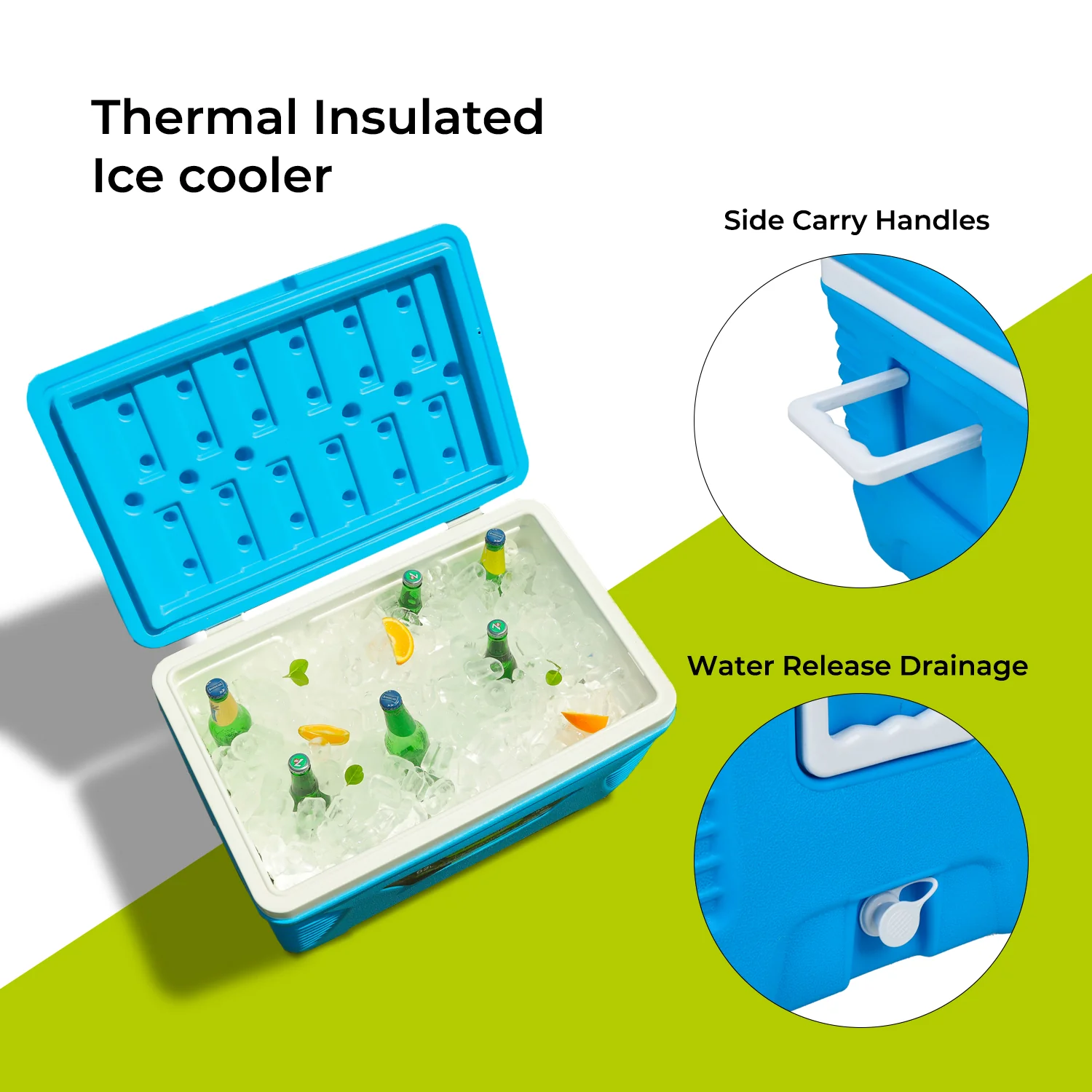 62L Blue 3-Layer Insulated Ice Cooler Box - Image 5