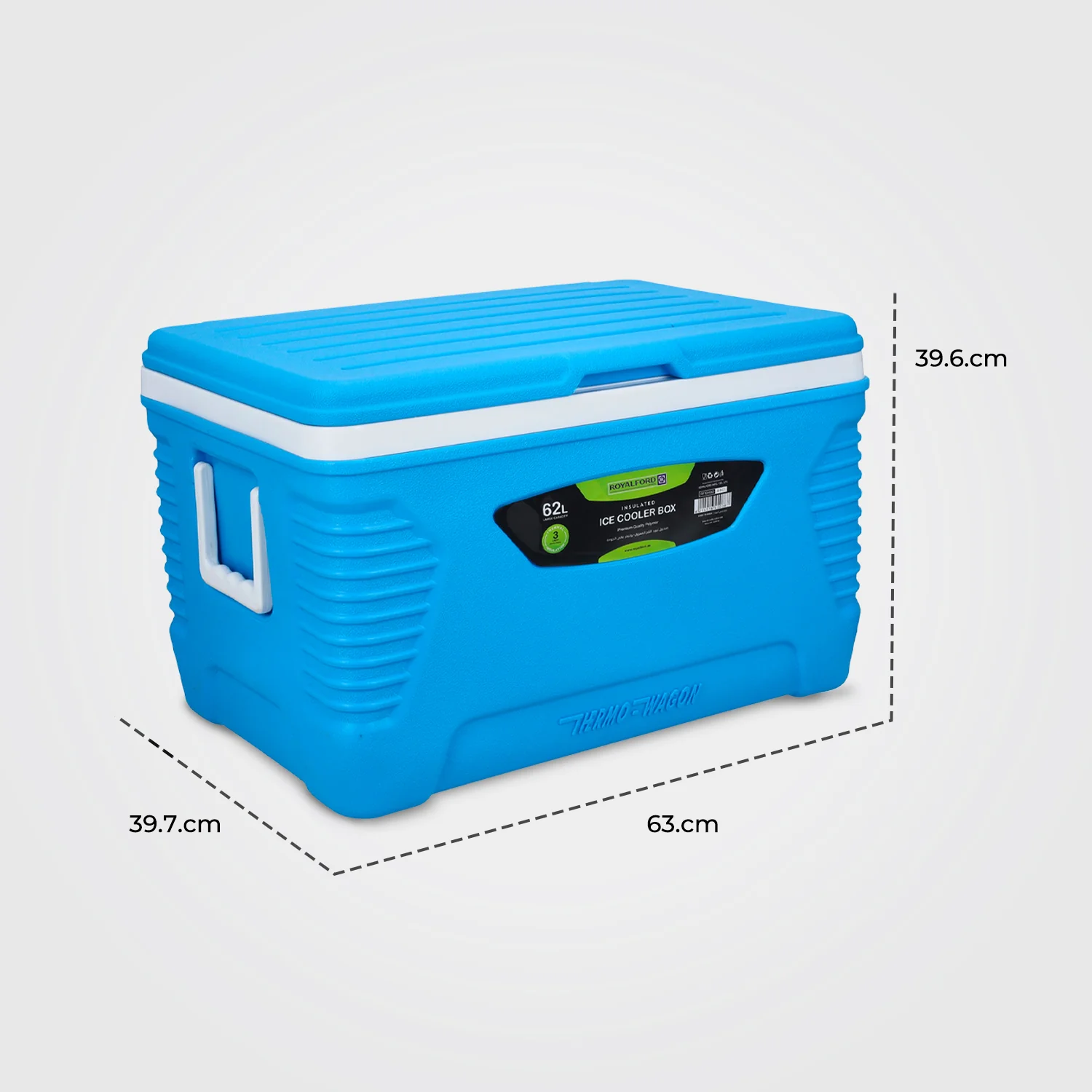 62L Blue 3-Layer Insulated Ice Cooler Box - Image 8
