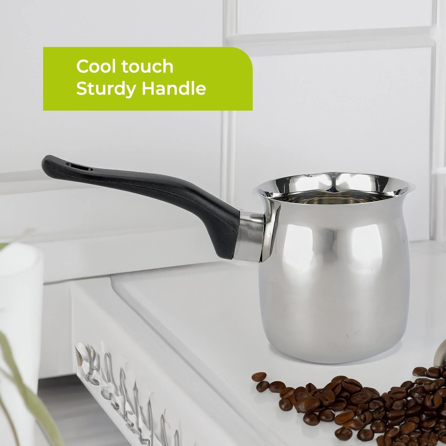 680ml Traditional Stainless Steel Turkish Coffee and Tea Pot - Image 5