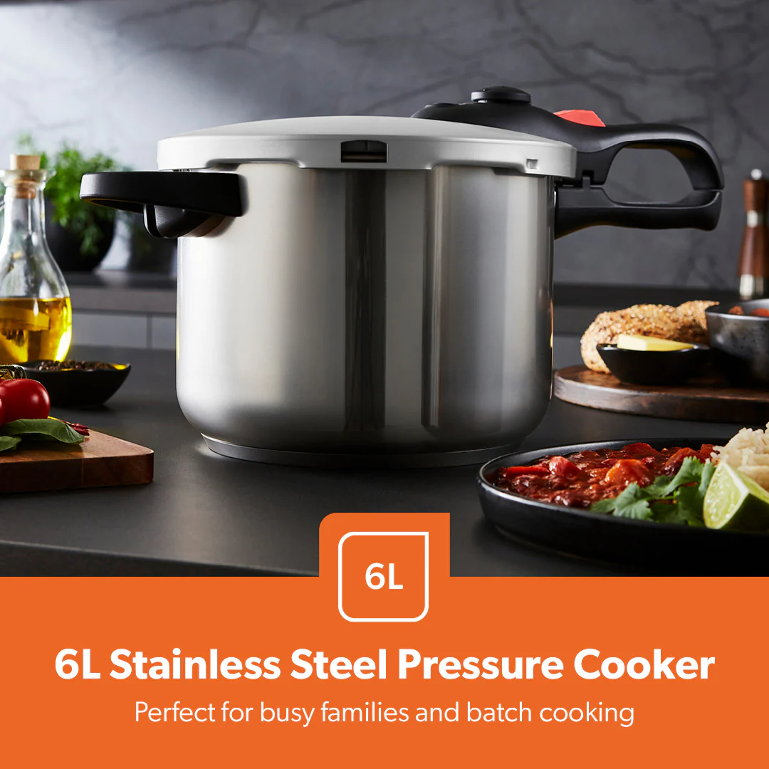 6L Stainless Steel Pressure Cooker With Quick Pressure Release - Image 3