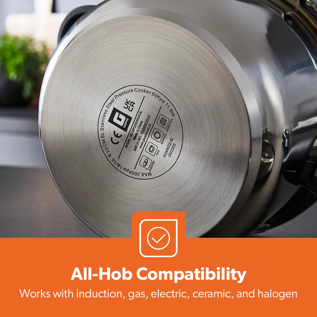 6L Stainless Steel Pressure Cooker With Quick Pressure Release - Image 8