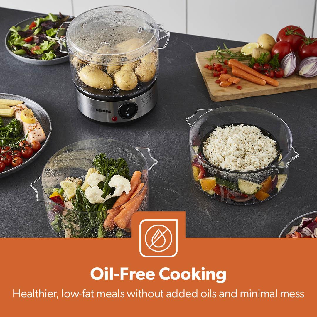 7.2L Stainless Steel Electric Food Steamer With 3 Tiers - Image 7