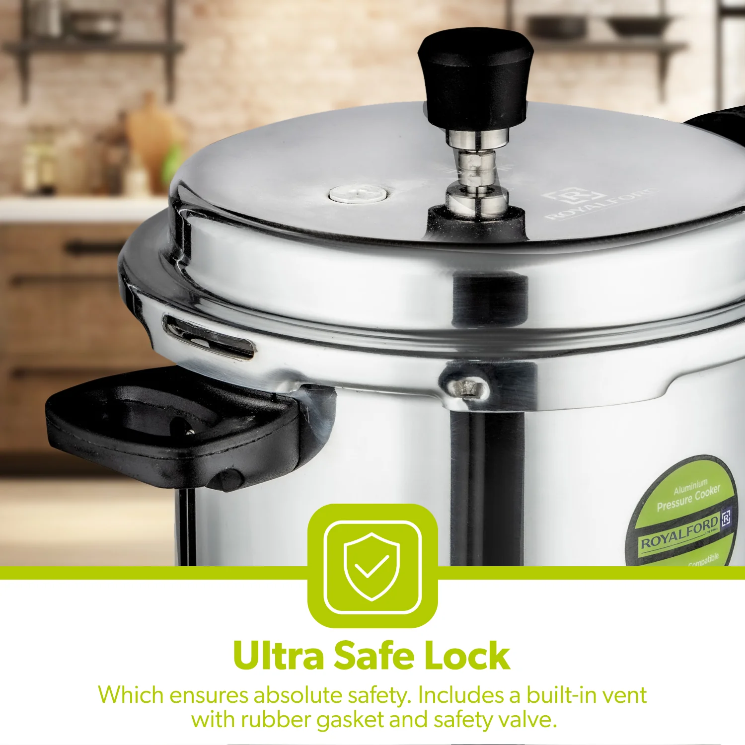 7.5L Lightweight Aluminium Stovetop Pressure Cooker - Image 6