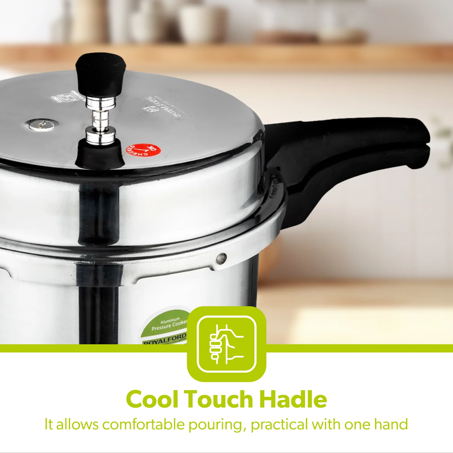 7.5L Lightweight Aluminium Stovetop Pressure Cooker - Image 7