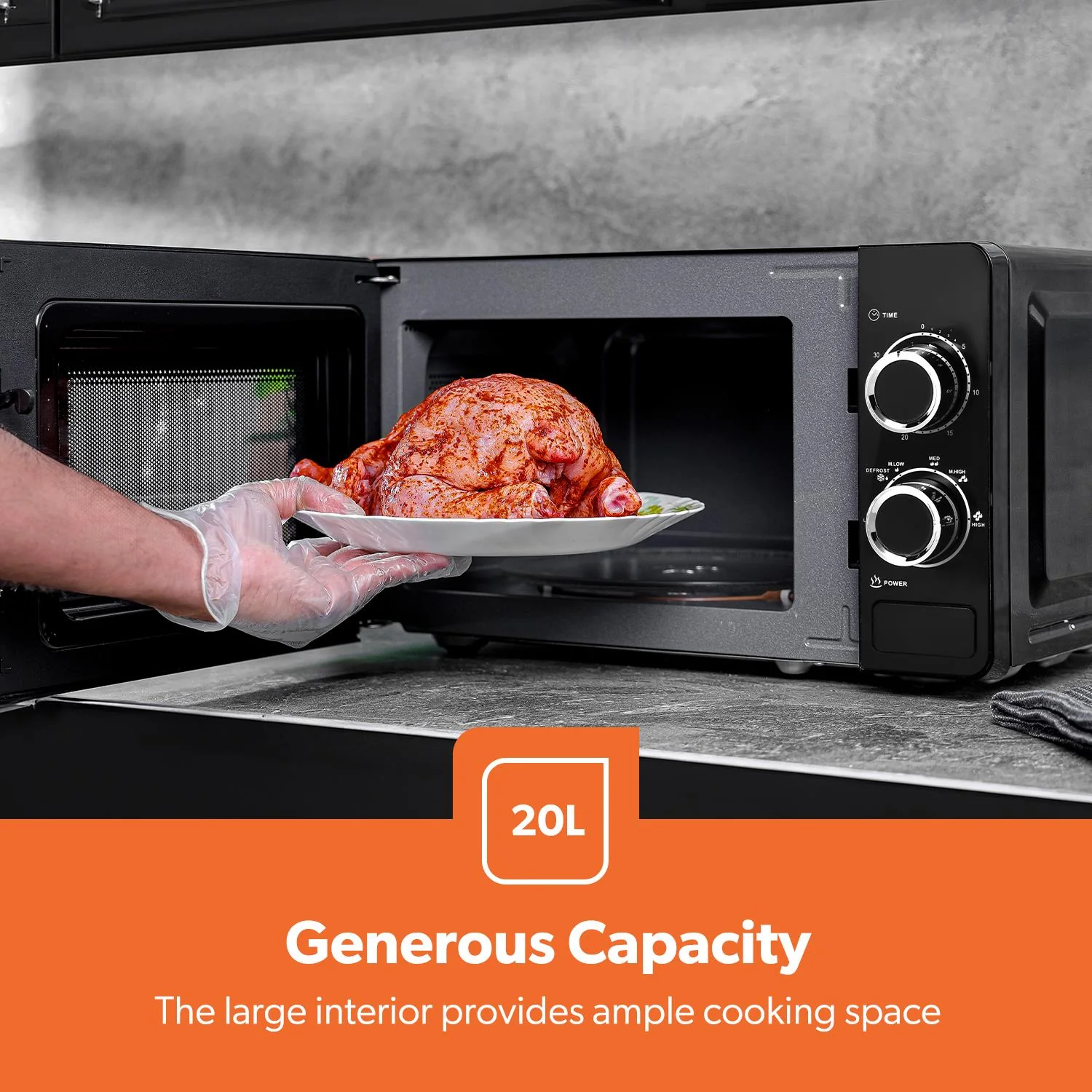Aurora Black and Rose Gold 3-In-1 Microwave, Kettle & Toaster Set - Image 8