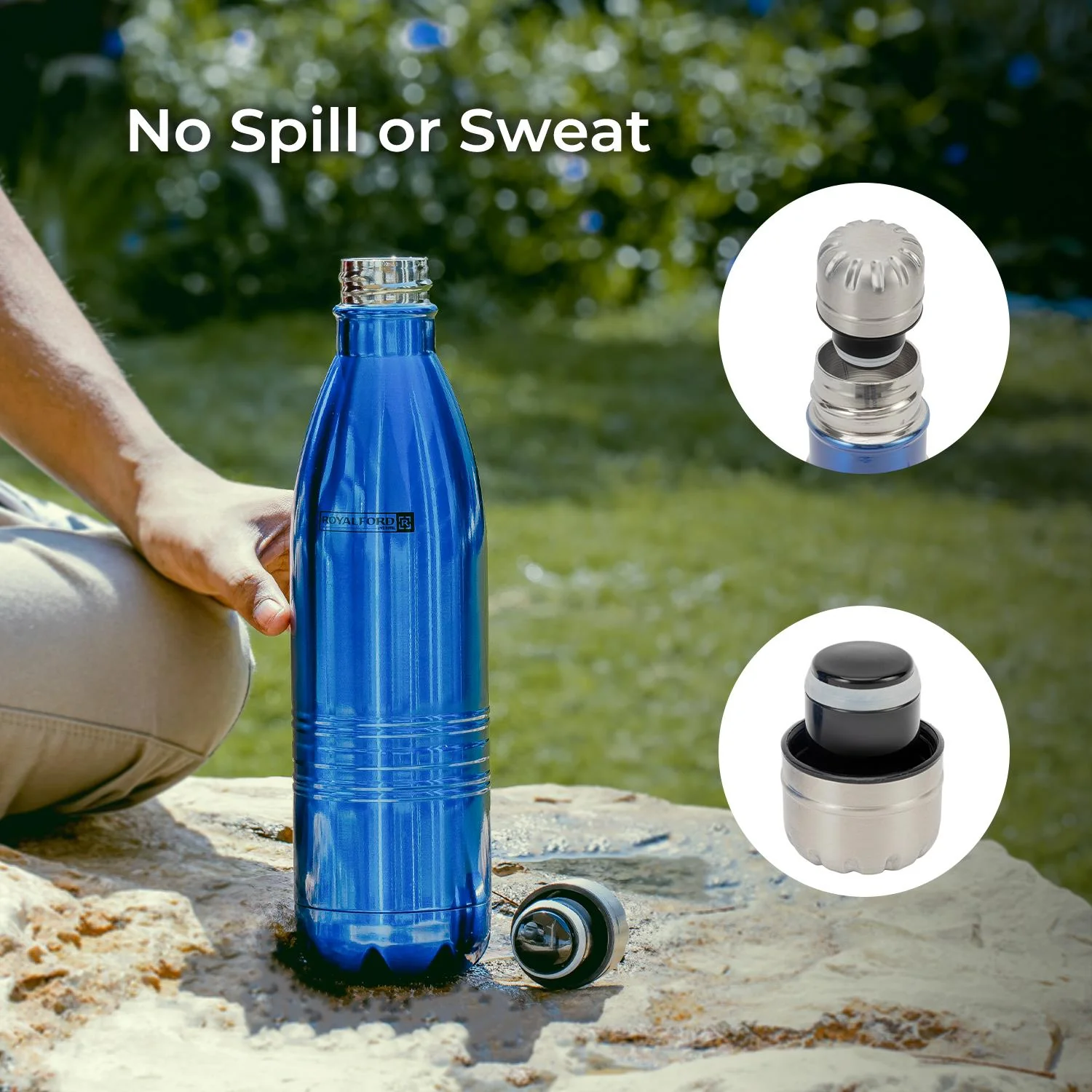 750ml Blue Stainless Steel Insulated Thermal Flask - Image 4