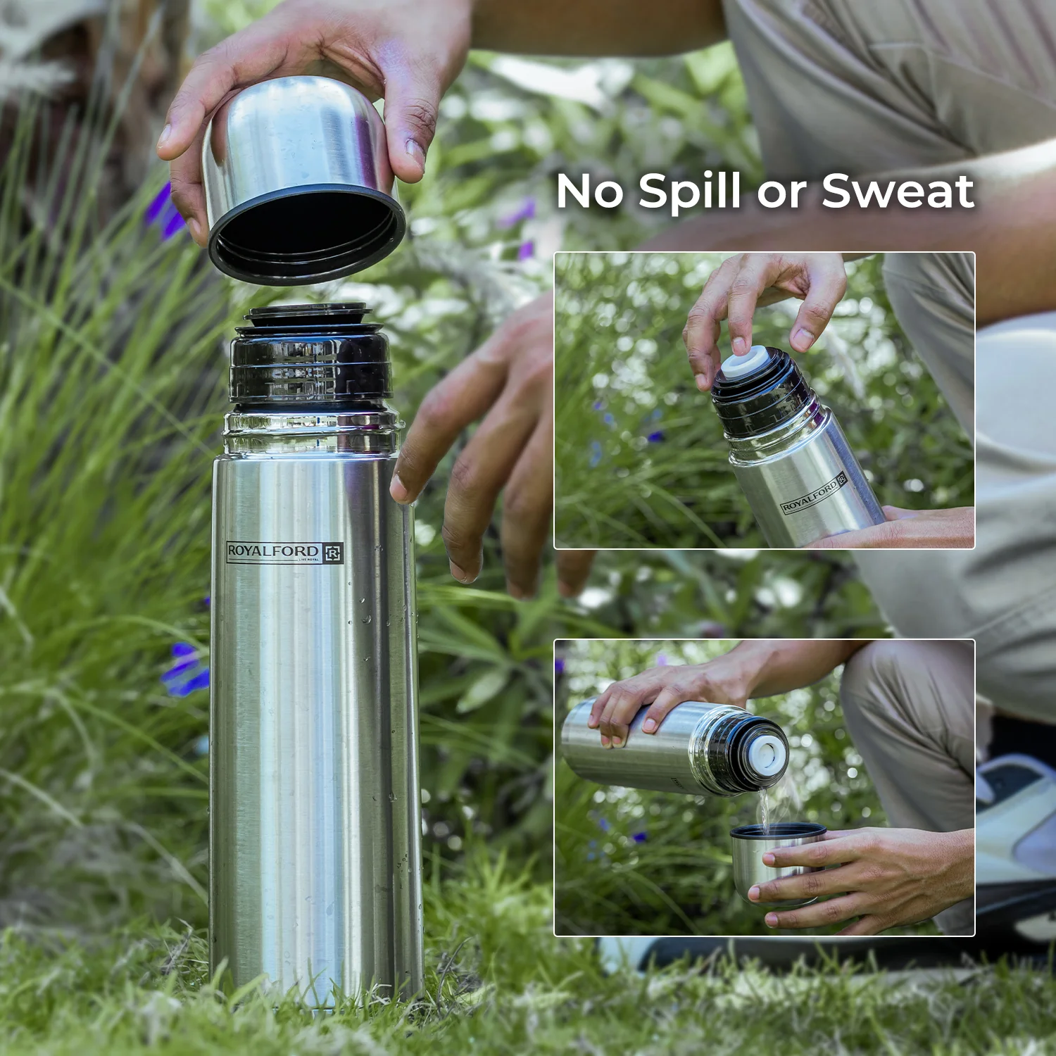 750ml Double Walled Stainless Steel Flask Bottle - Image 6