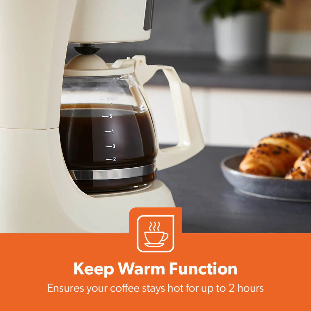 750ml Filter Drip Coffee Machine In Cream - Image 4