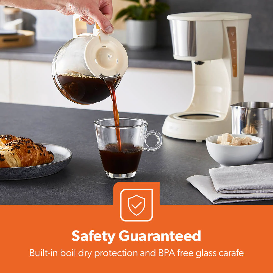 750ml Filter Drip Coffee Machine In Cream - Image 5