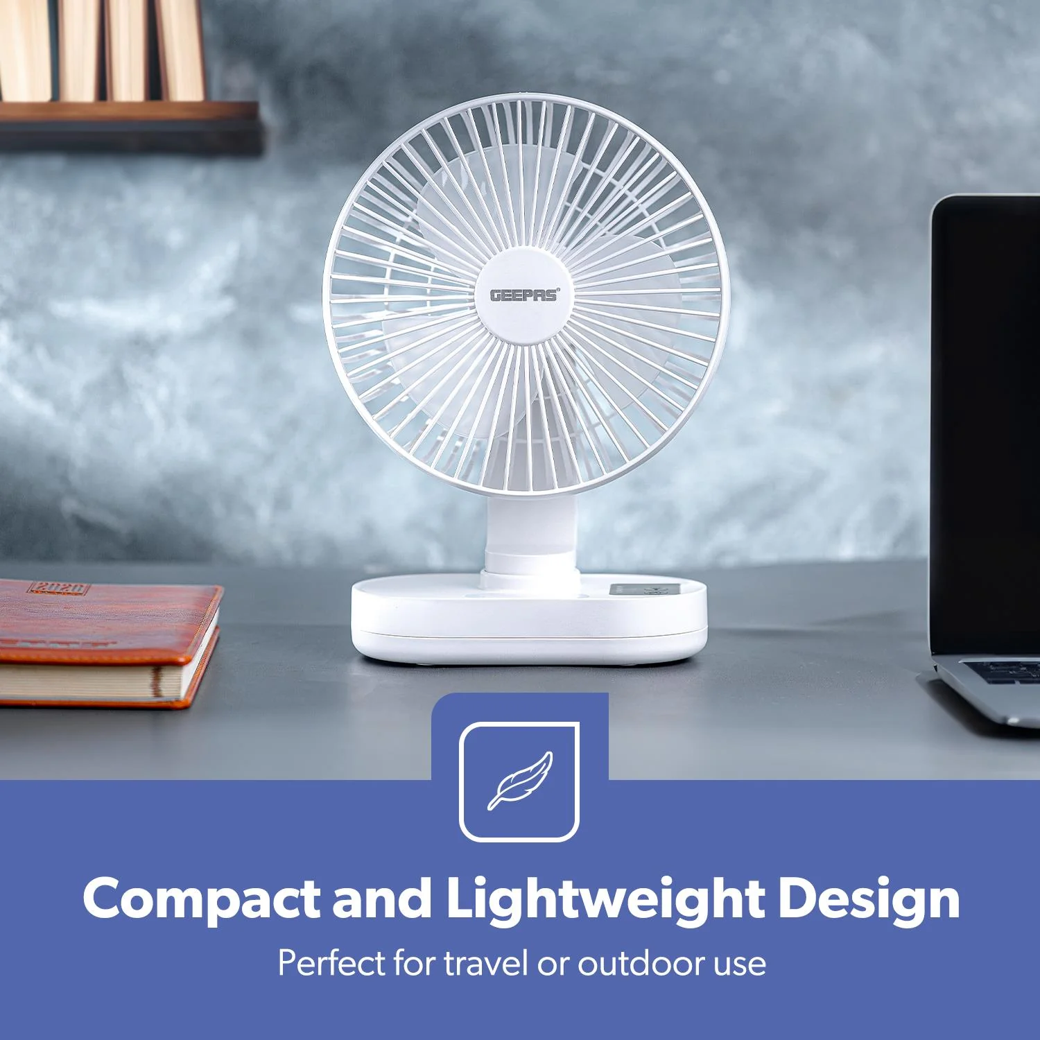 8-Inch Rechargeable AC/DC Portable Desk Fan With Night Light - Image 6
