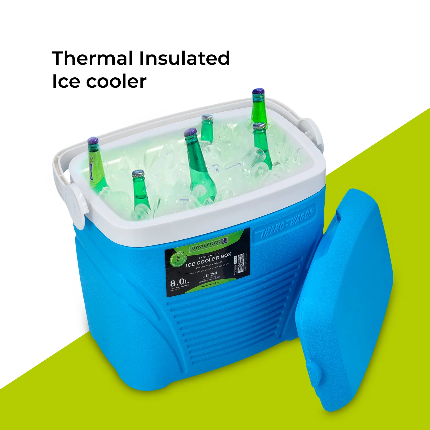 8L Blue Insulated Ice Cooler Box - Image 5