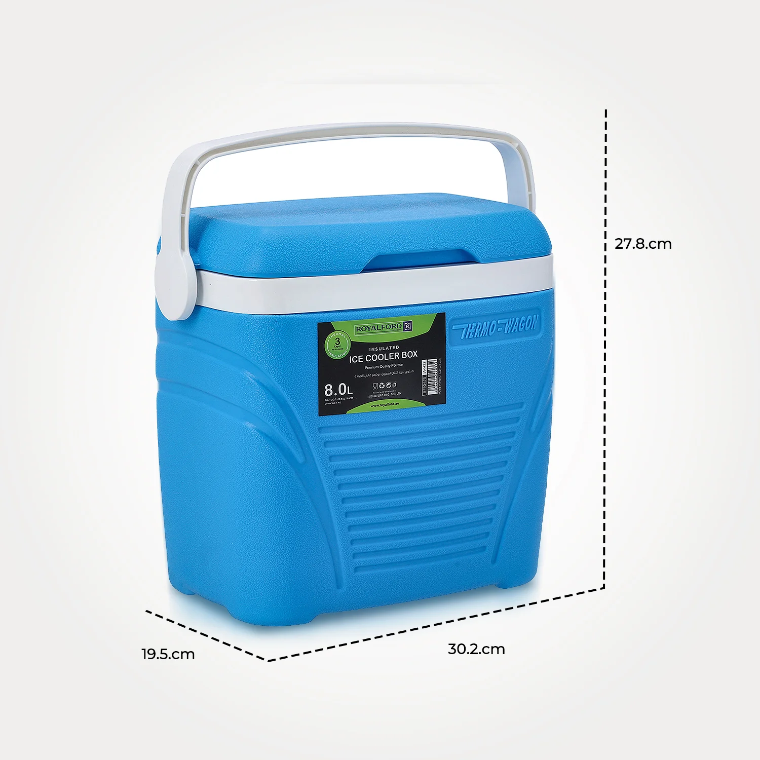 8L Blue Insulated Ice Cooler Box - Image 8