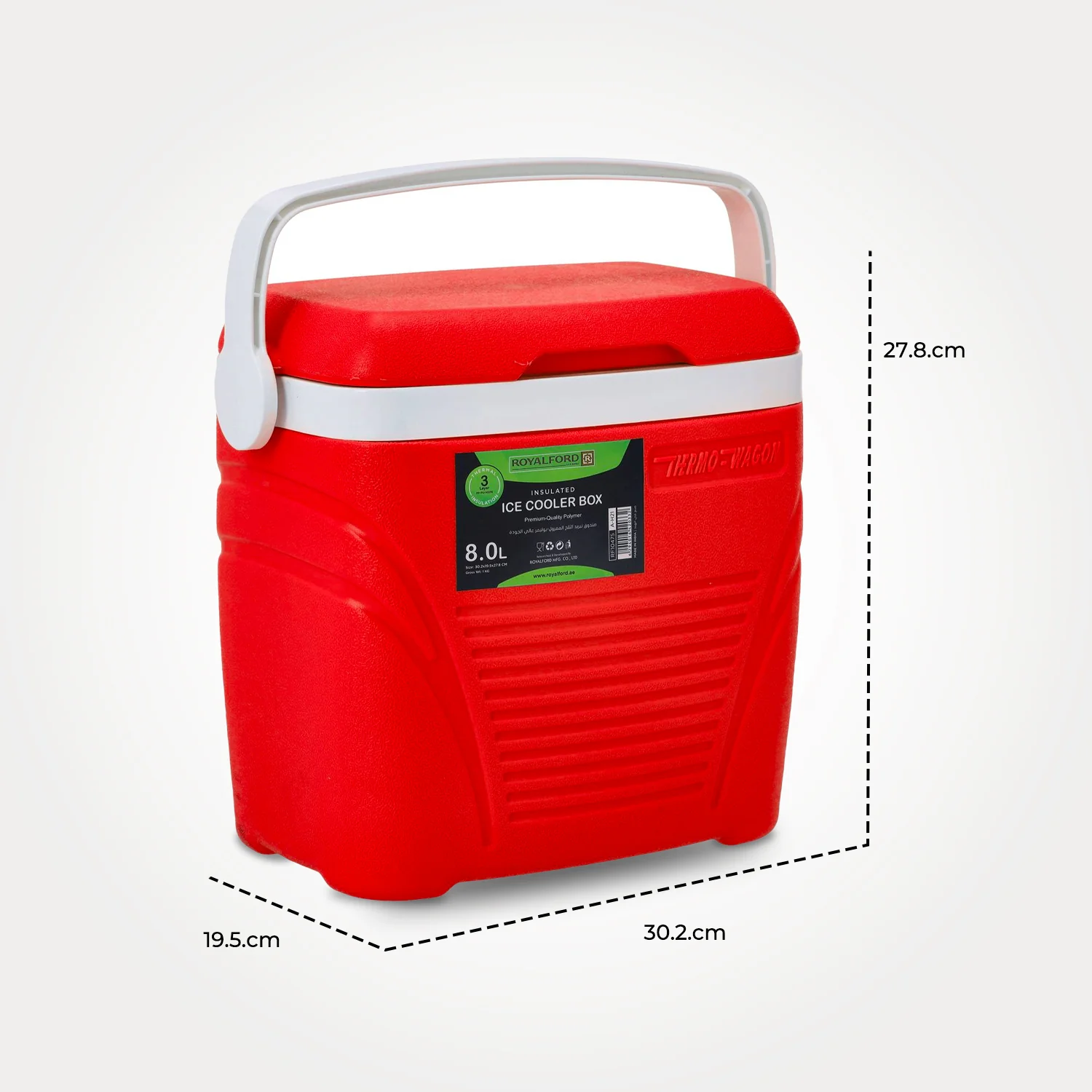 8L Red Insulated Ice Cooler Box - Image 5