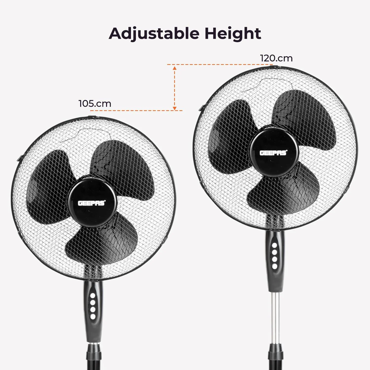 16-Inch Pedestal Fan With Oscillation (White, Grey, Black) - Image 4