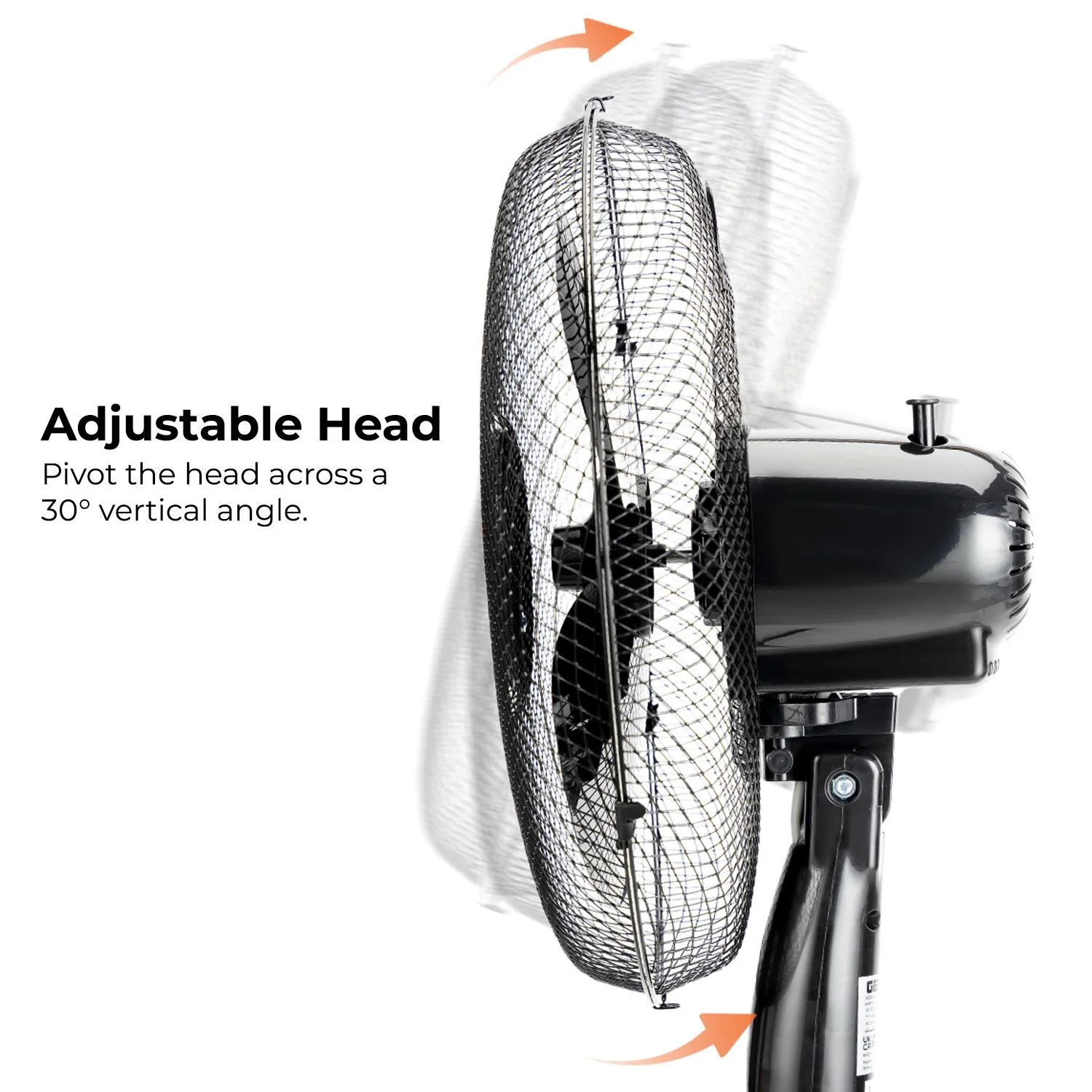16-Inch Pedestal Fan With Oscillation (White, Grey, Black) - Image 2
