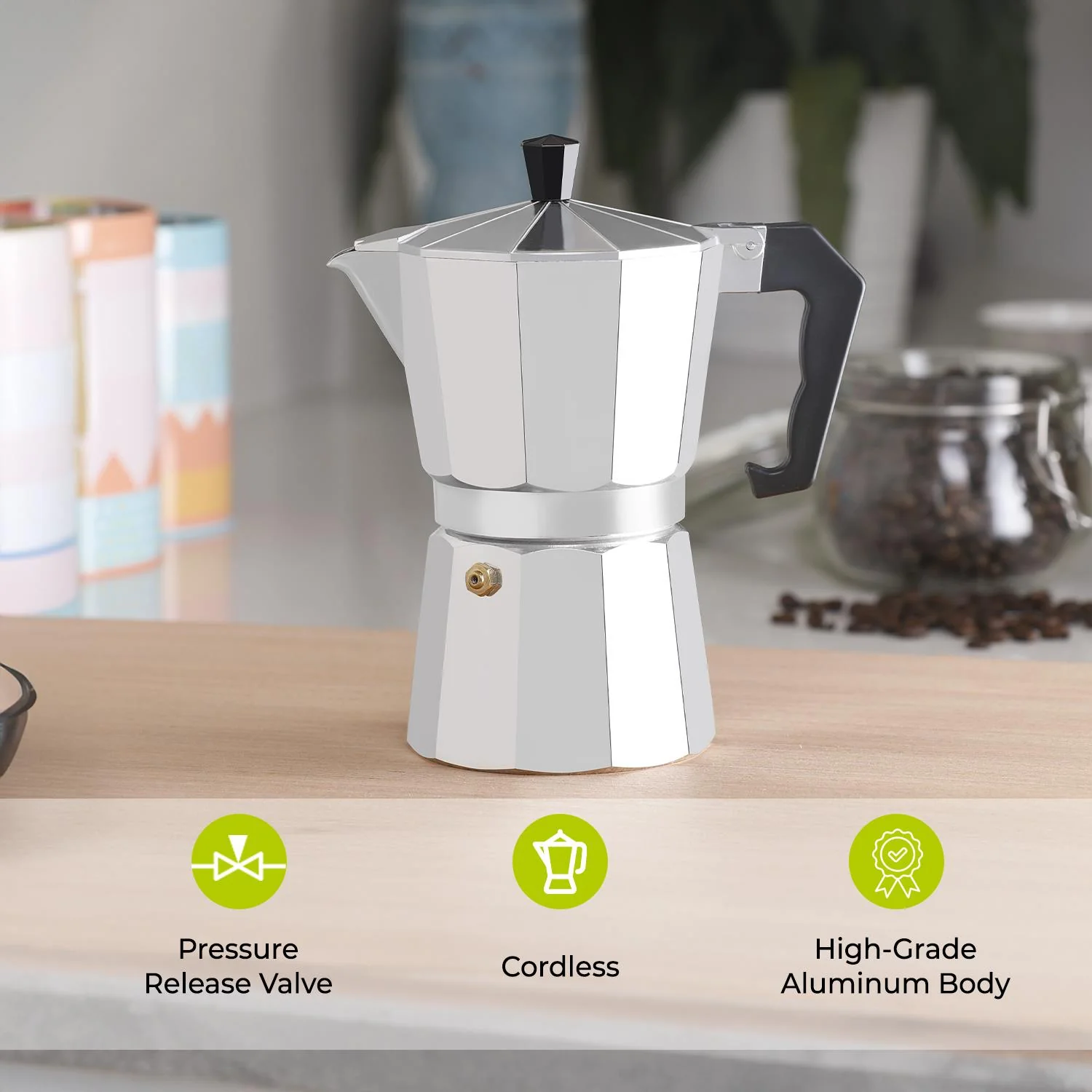 9 Cup Stainless Steel Stove Top Percolator Espresso Pot - Image 2