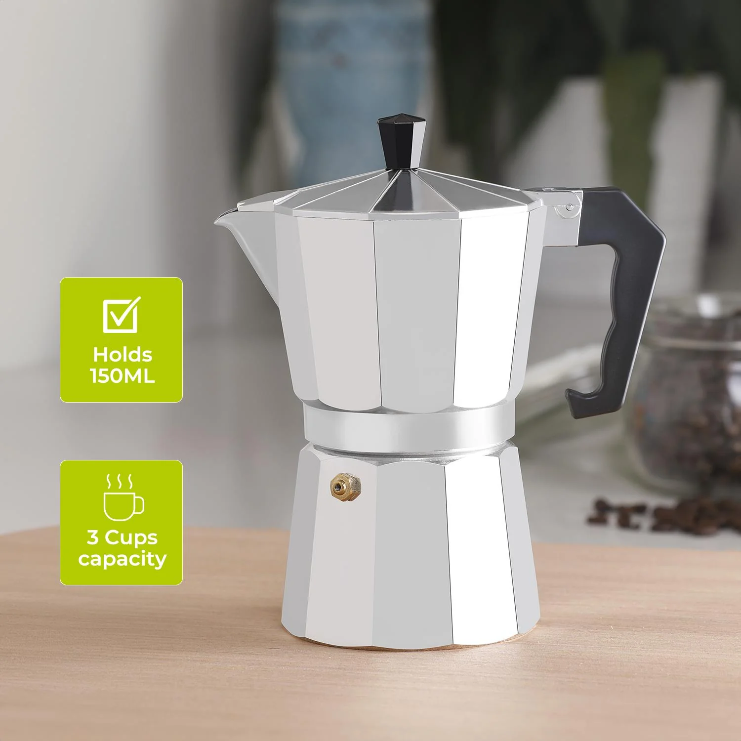 9 Cup Stainless Steel Stove Top Percolator Espresso Pot - Image 3