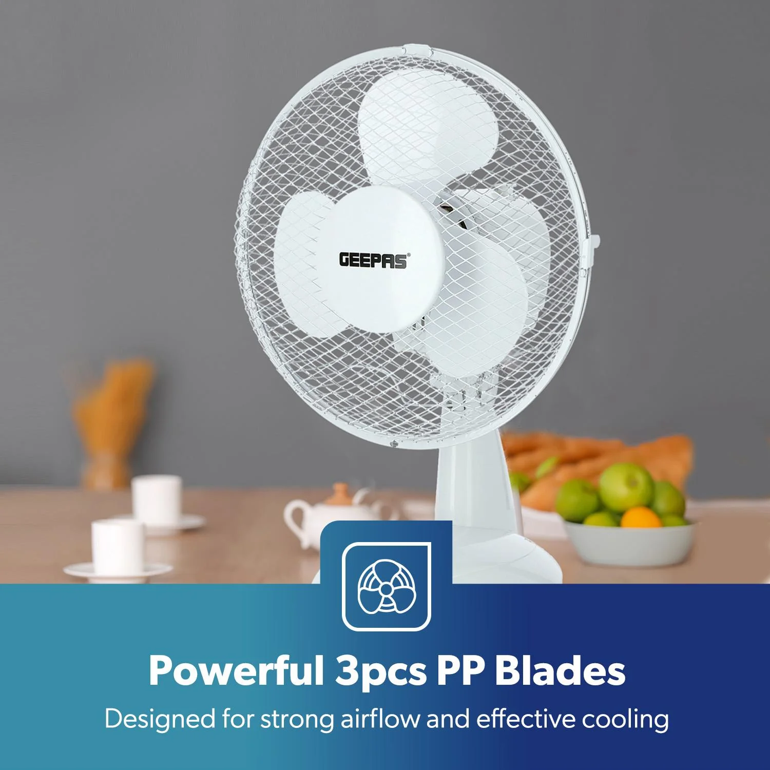 Quiet 9-Inch White Electric Portable Desk Fan - Image 6