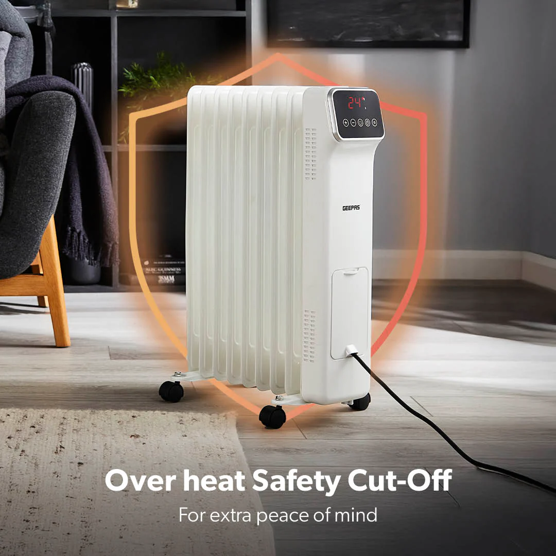 9-Fin Remote Controlled Electric Oil-Filled Radiator Heater - Image 10