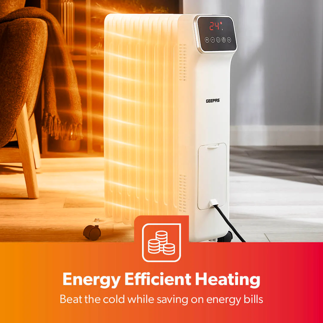 9-Fin Remote Controlled Electric Oil-Filled Radiator Heater - Image 3