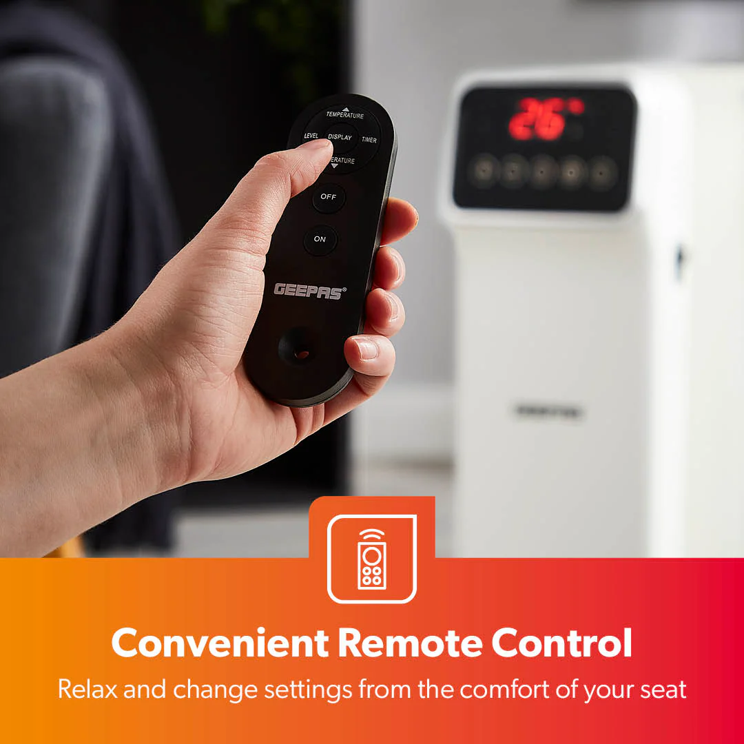 9-Fin Remote Controlled Electric Oil-Filled Radiator Heater - Image 4