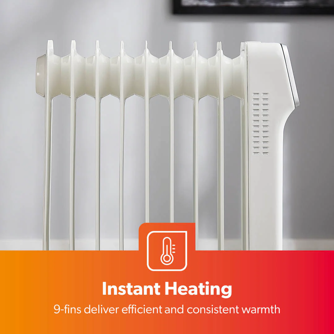 9-Fin Remote Controlled Electric Oil-Filled Radiator Heater - Image 7