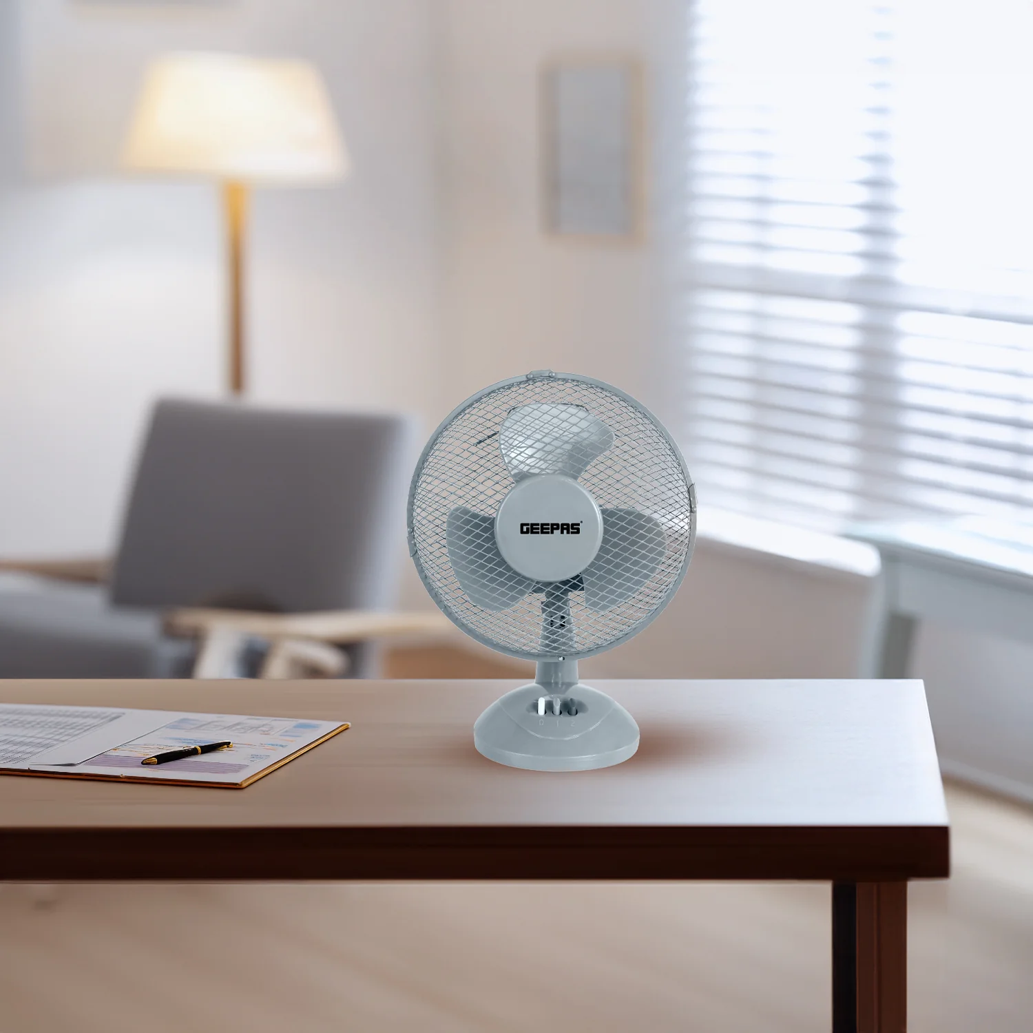9-Inch Oscillating Powerful Desk Fan With 3 Speeds - Image 2