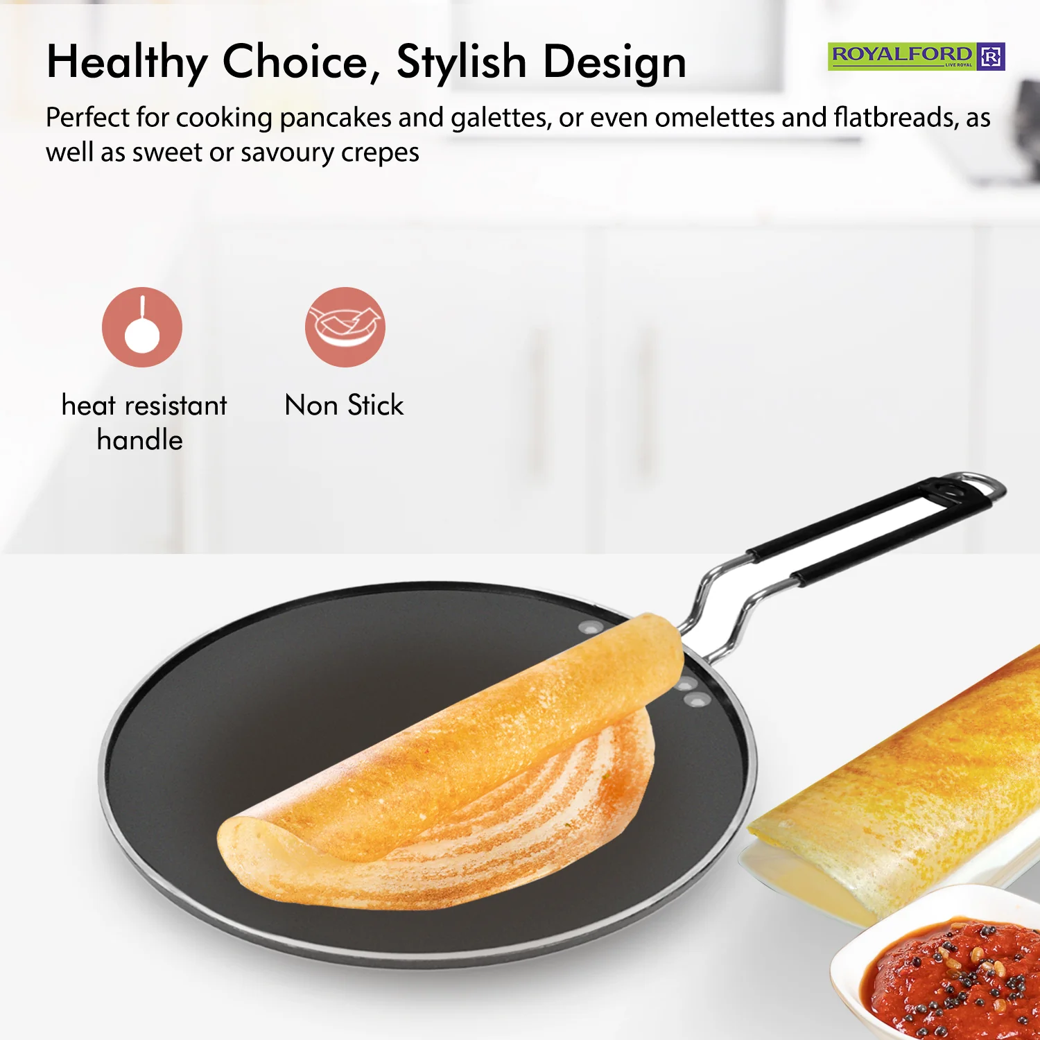 Aluminium Pancake & Tortilla Pan (27cm) - Image 5