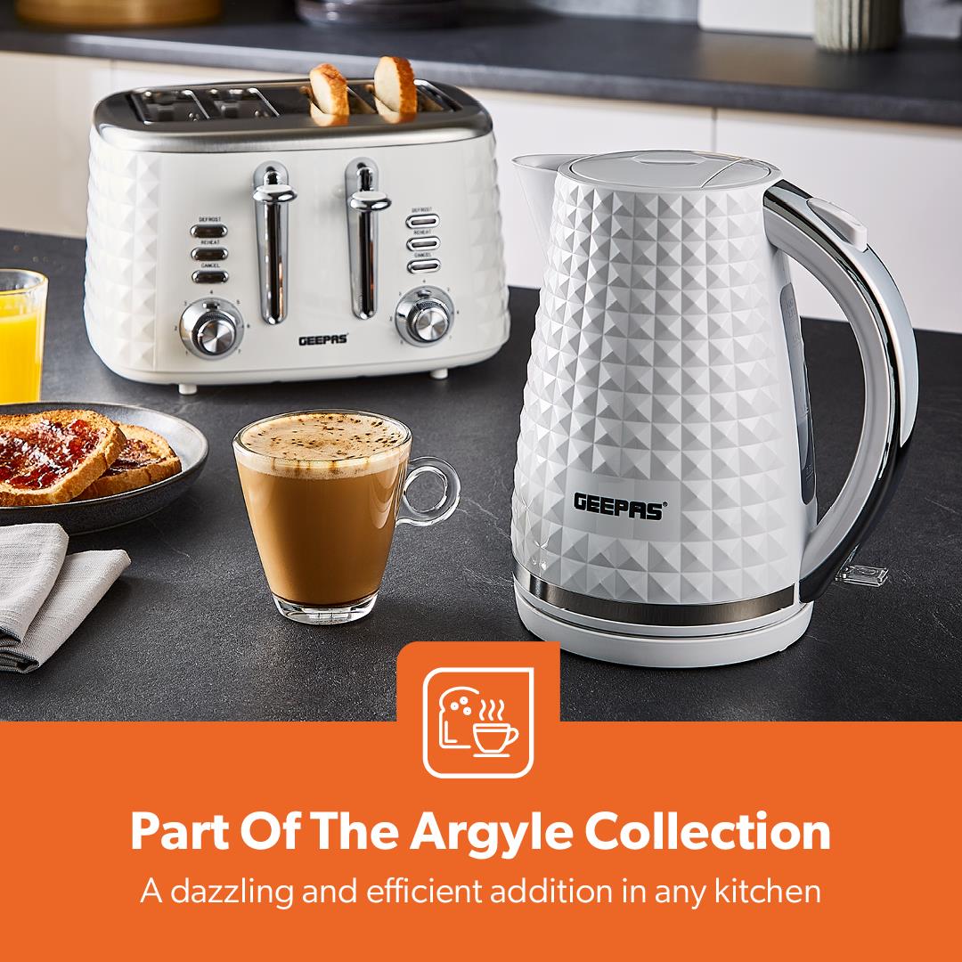 Argyle 1.7L Electric Kettle, 4 Slice Toaster & 20L Microwave Set - Image 2