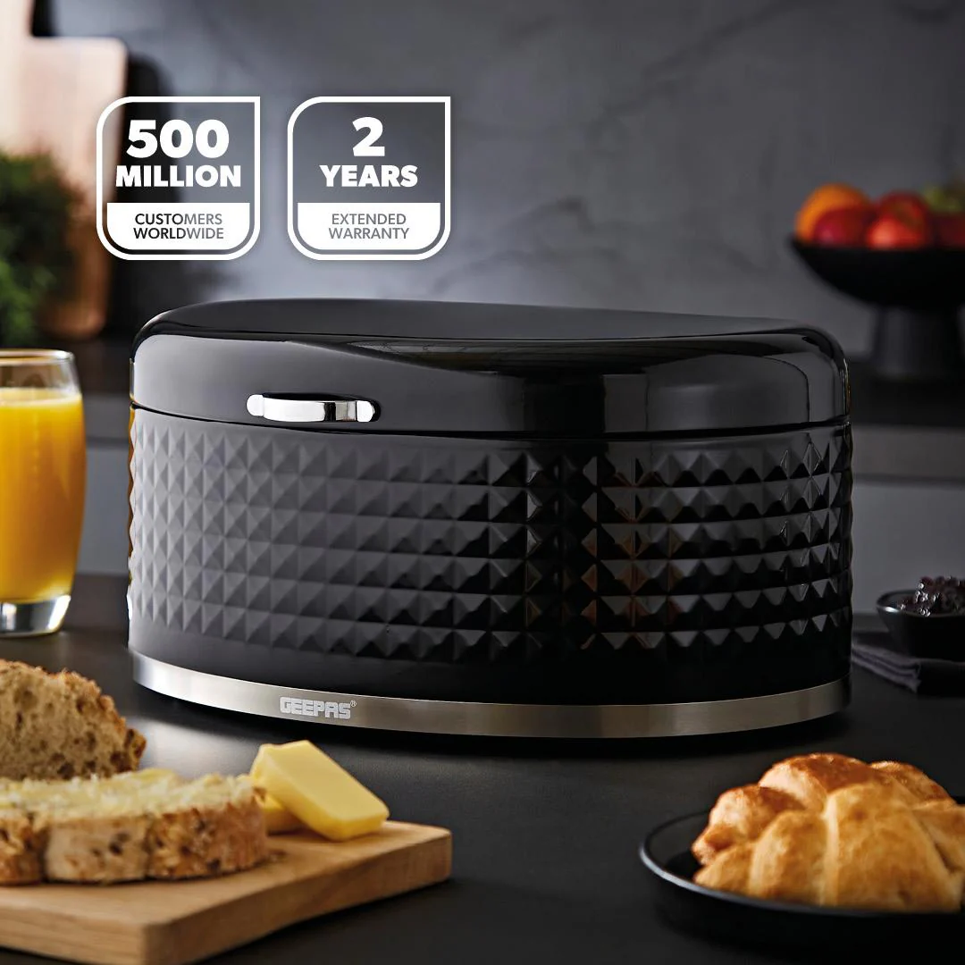 Argyle Black 9L Carbon Steel Bread Bin Canister - Image 2