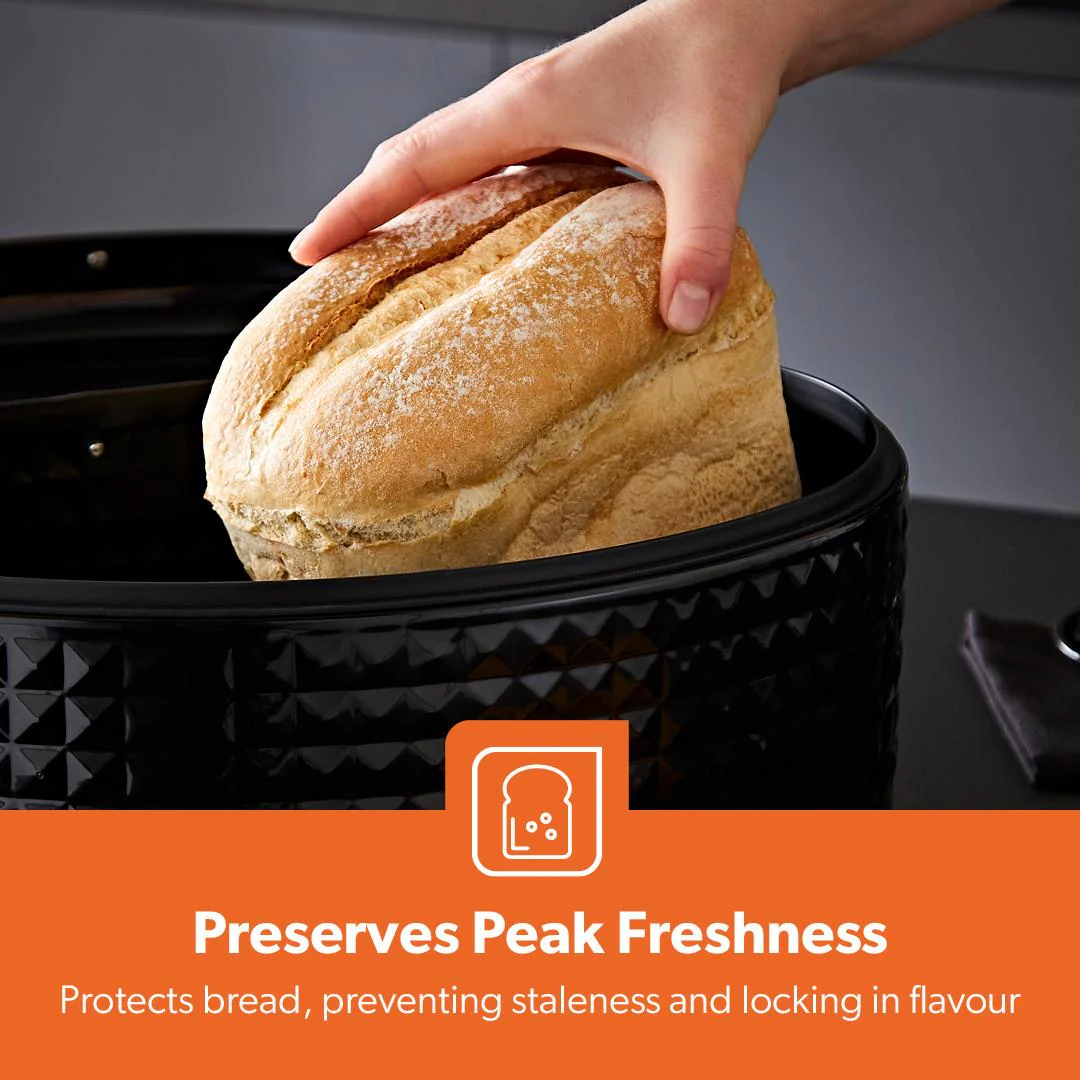 Argyle Black 9L Carbon Steel Bread Bin Canister - Image 8