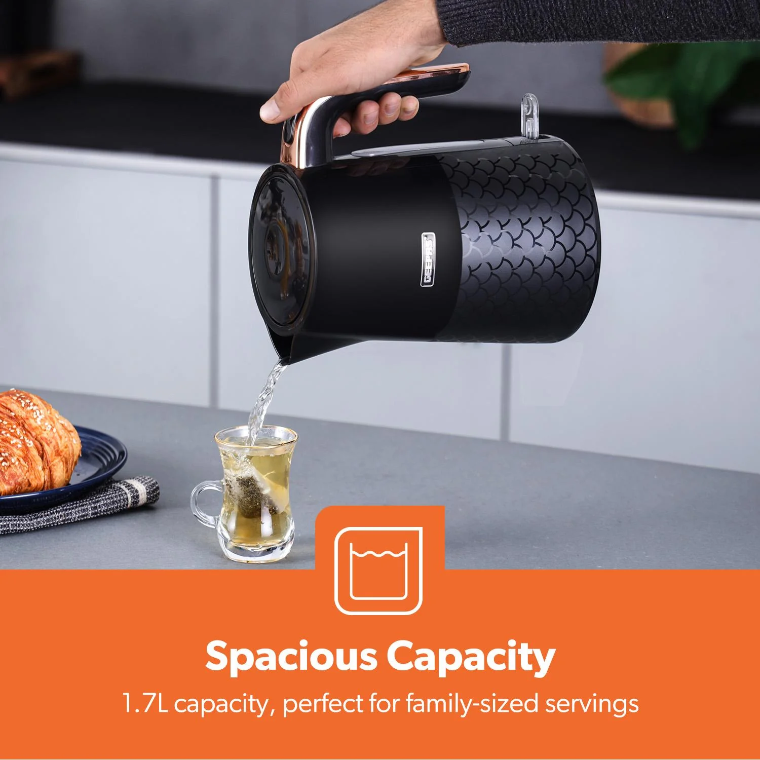 Aurora 1.7L Electric Kettle & 2-Slice Bread Toaster Matching Set - Image 4