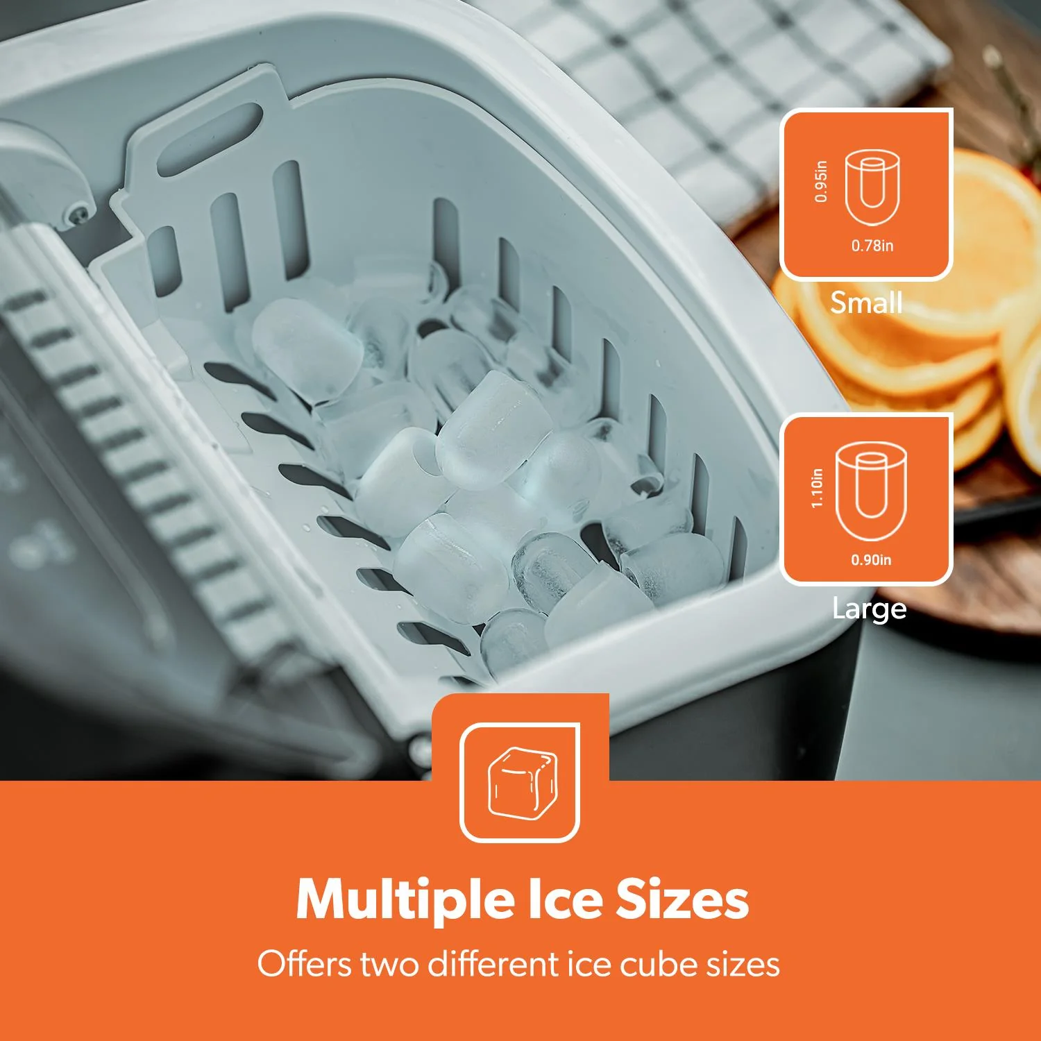 12kg Ice Cube Maker with Scoop & Removable Basket - Image 3