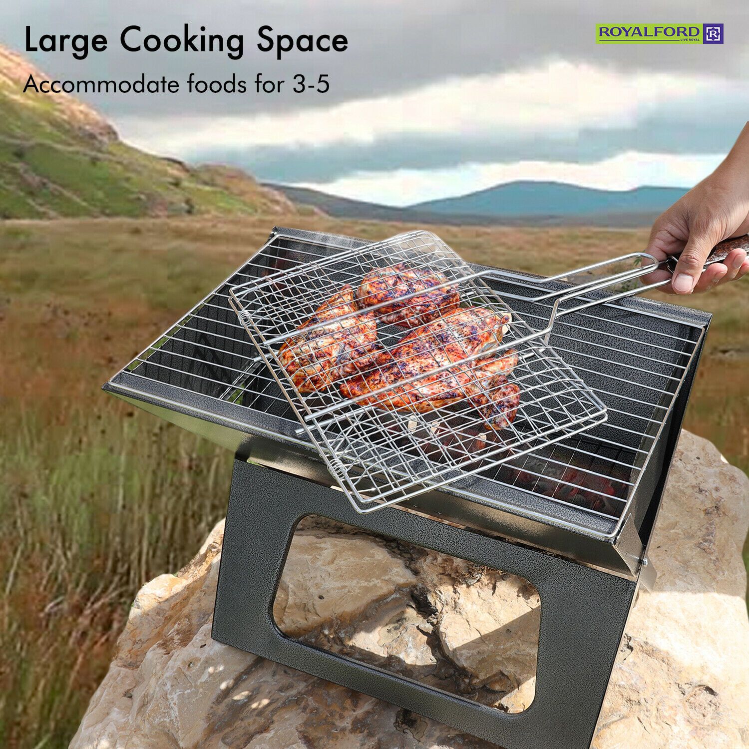 BBQ Meat & Fish Grilling Basket - Image 4
