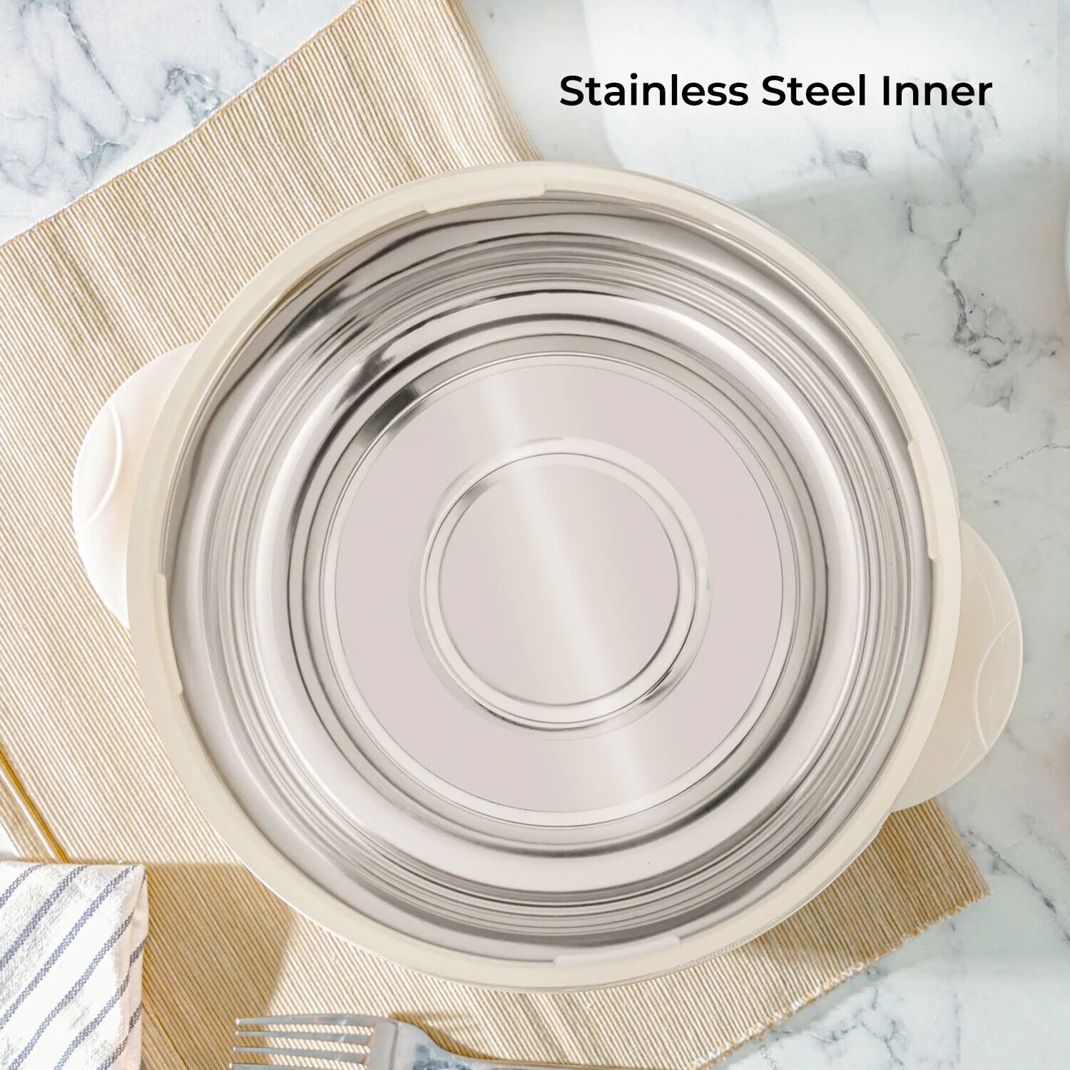 2.5L Beige Insulated Casserole Dish and Hot Pot - Image 4