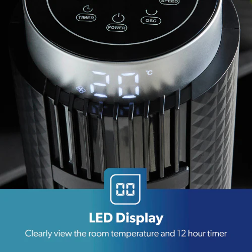 Black 46-Inch Freestanding Oscillating Ultra Power Tower Fan - Image 4