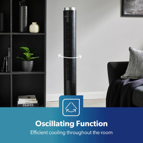 Black 46-Inch Freestanding Oscillating Ultra Power Tower Fan - Image 6