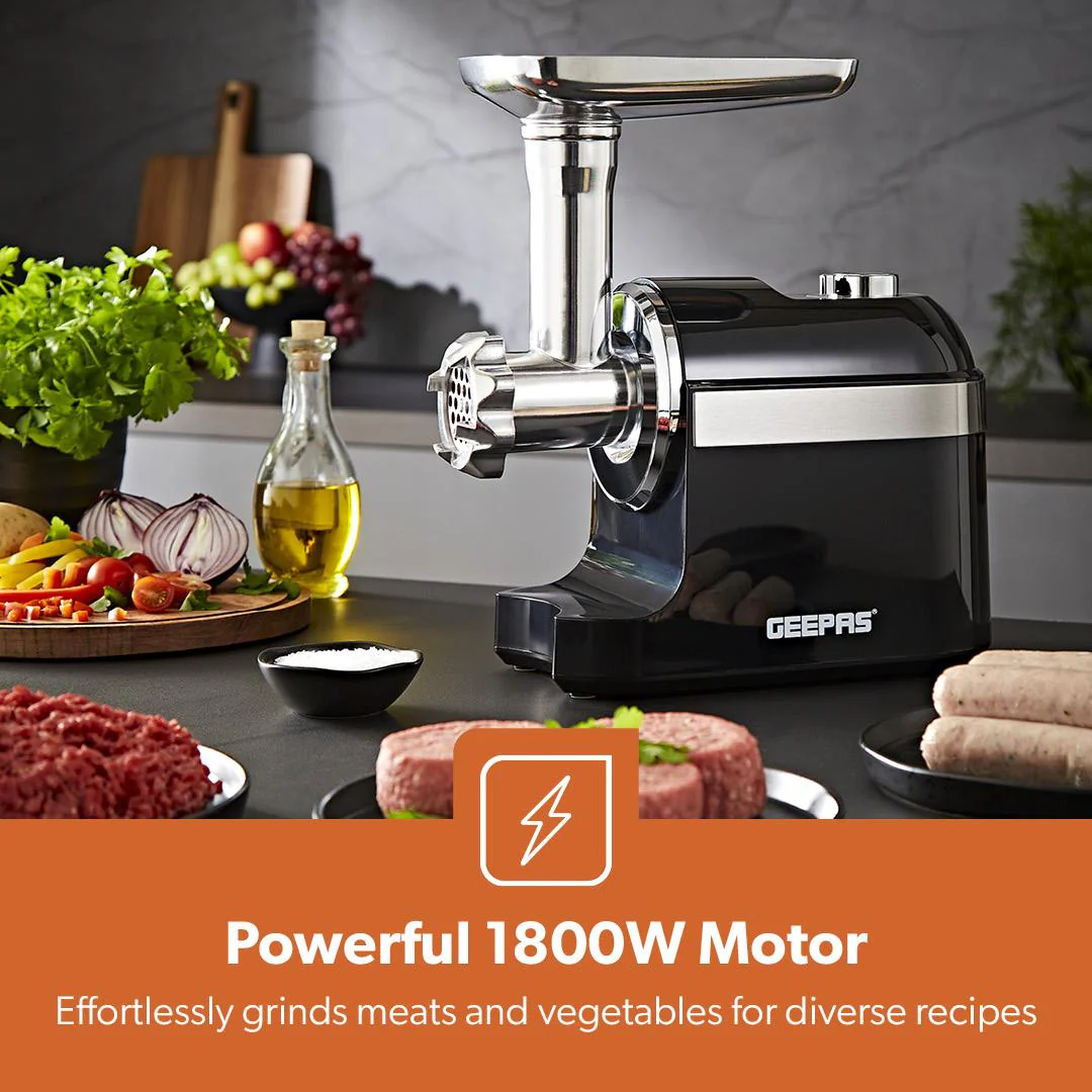 Black and Silver Electric Meat Grinder and Mincer 1800W - Image 4