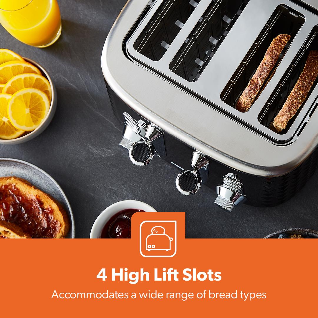 Black Argyle Matching Kitchen Set - Kettle, Toaster, Bread Bin & Canister Set - Image 5