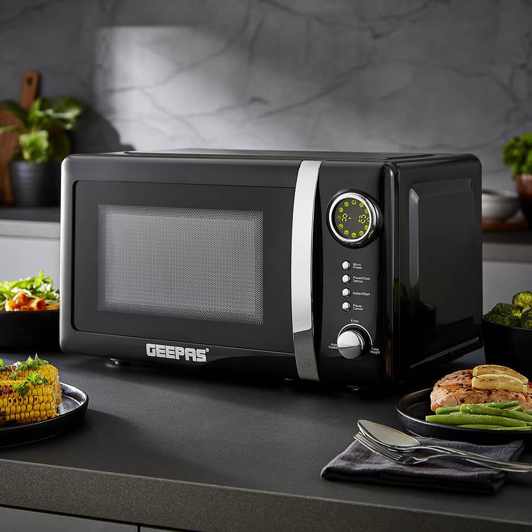 Black Retrovive 1.8L Kettle, 4-Slice Bread Toaster & 20L Digital Microwave - Image 5