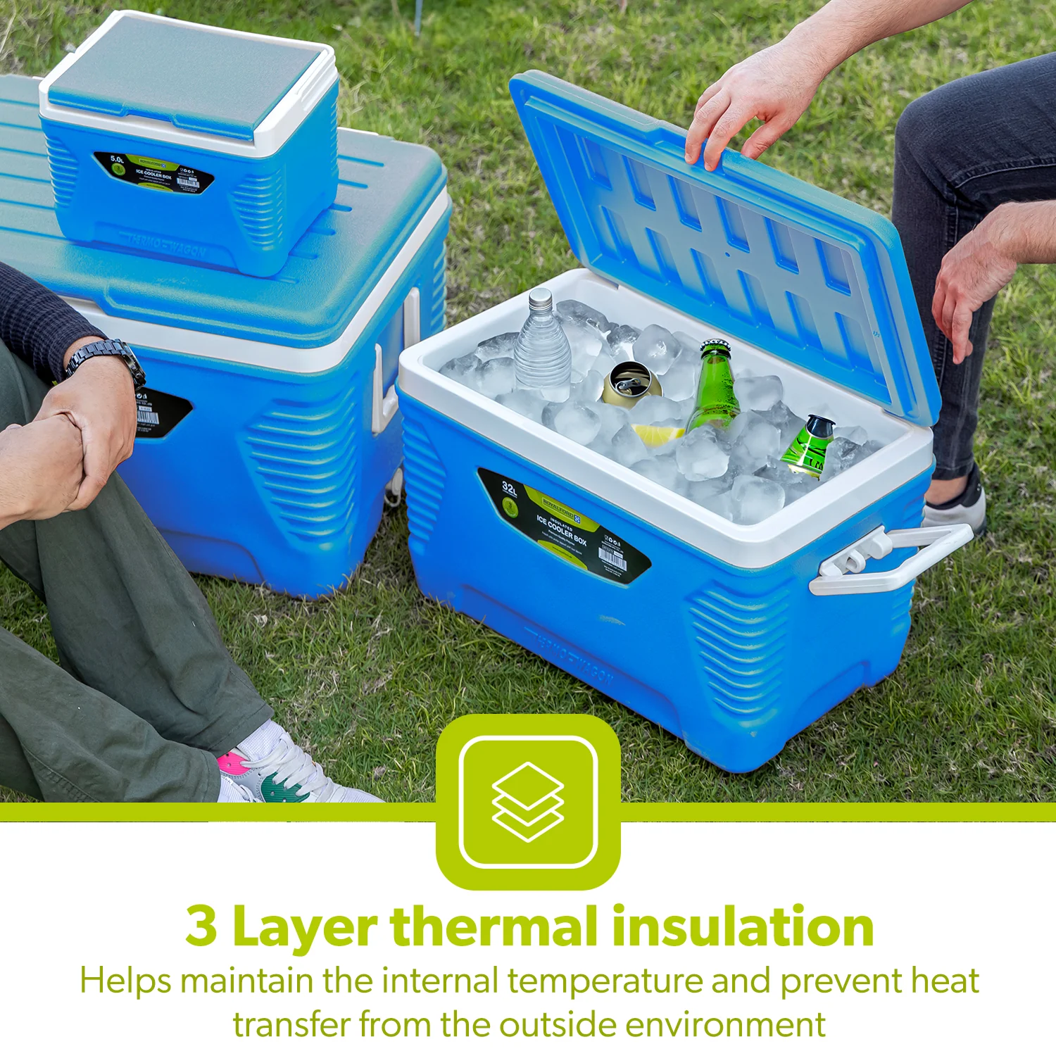 Blue 4-Piece Insulate Ice Cooler Box Set (5L, 14L, 32L, 62L) - Image 4