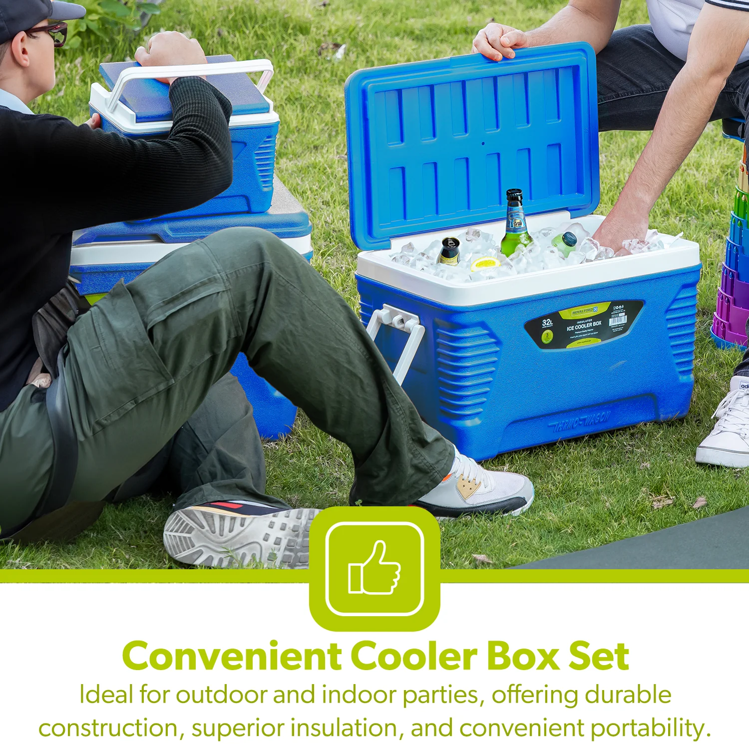 Blue 4-Piece Insulate Ice Cooler Box Set (5L, 14L, 32L, 62L) - Image 7