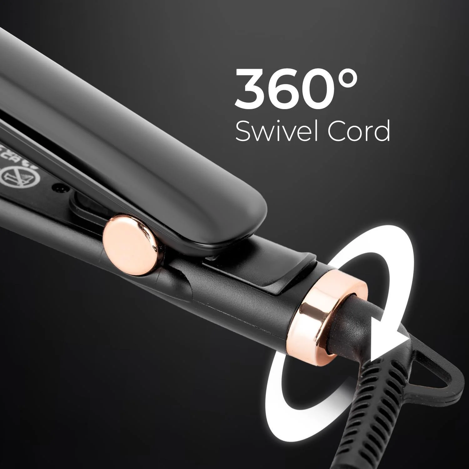 Ceramic Coated Black & Rose Gold Hair Straighteners - Image 3