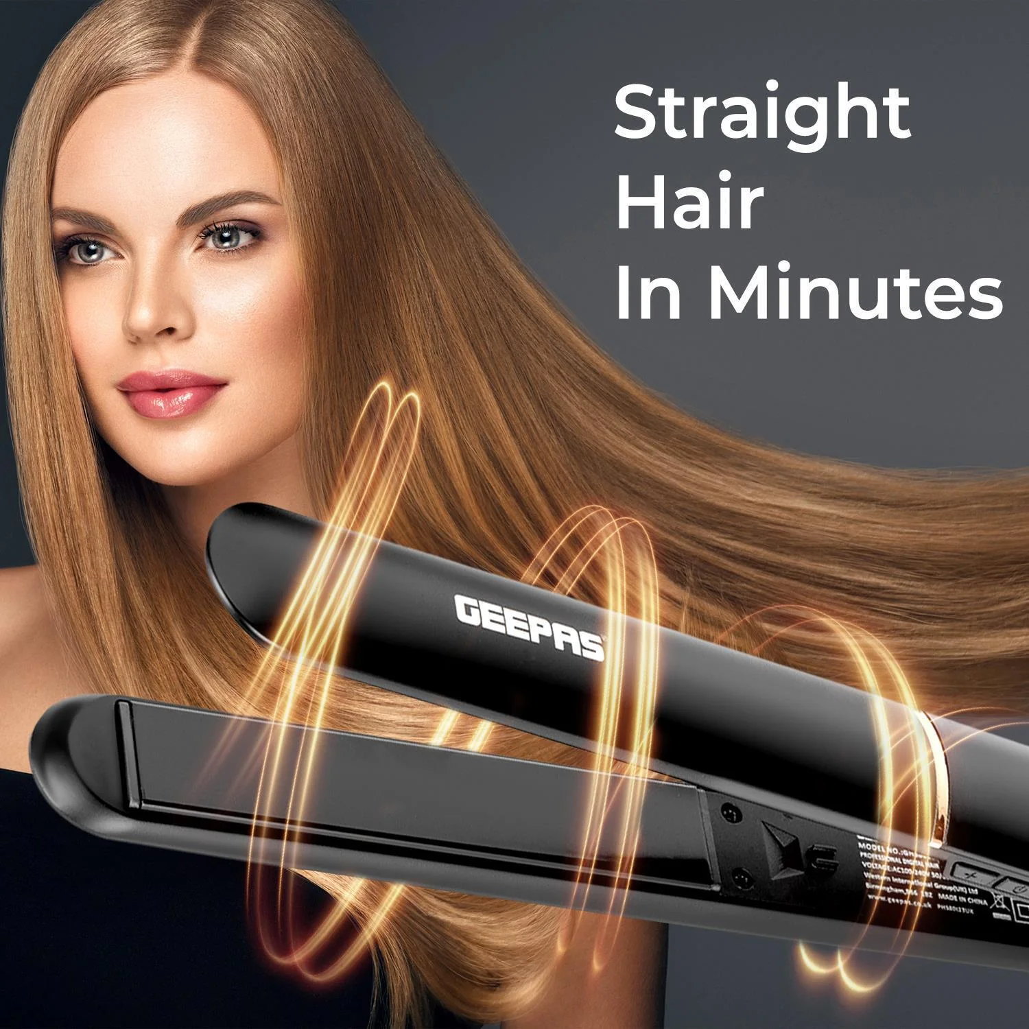 Ceramic Coated Black & Rose Gold Hair Straighteners - Image 4